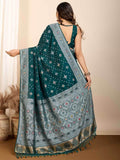 Beautiful Green Zari Weaving Silk Festival Wear Saree With Blouse - Zeel Clothing