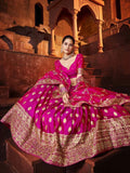 Beautiful Hot Pink Sequins Silk Wedding Lehenga Choli With Dupatta - Zeel Clothing