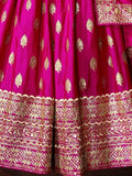 Beautiful Hot Pink Sequins Silk Wedding Lehenga Choli With Dupatta - Zeel Clothing