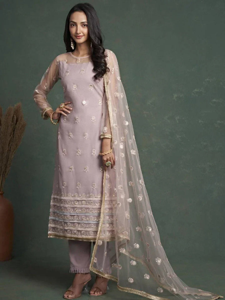Beautiful Lavender Sequins Butterfly Net Festival Wear Salwar Kameez - Zeel Clothing