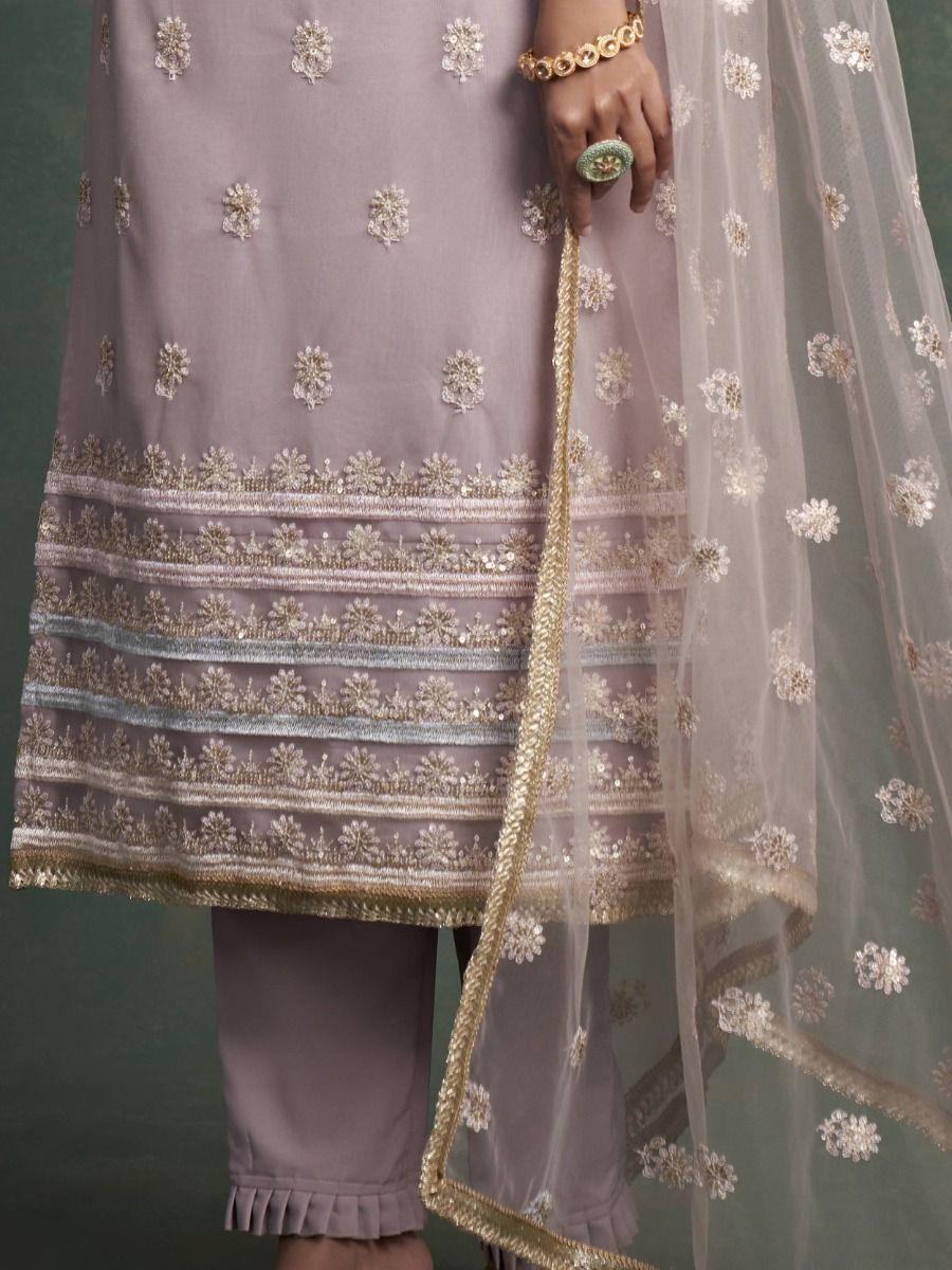 Beautiful Lavender Sequins Butterfly Net Festival Wear Salwar Kameez - Zeel Clothing