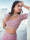 Beautiful Lavender Sequins Georgette Lehenga Choli With Dupatta - Zeel Clothing