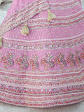 Beautiful Lavender Sequins Georgette Lehenga Choli With Dupatta - Zeel Clothing