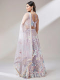 Beautiful Lavender Sequins Net Bridesmaid Lehenga Choli With Dupatta - Zeel Clothing