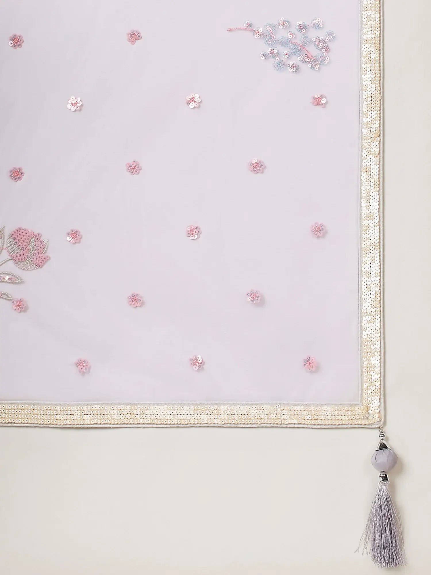Beautiful Lavender Sequins Net Bridesmaid Lehenga Choli With Dupatta - Zeel Clothing