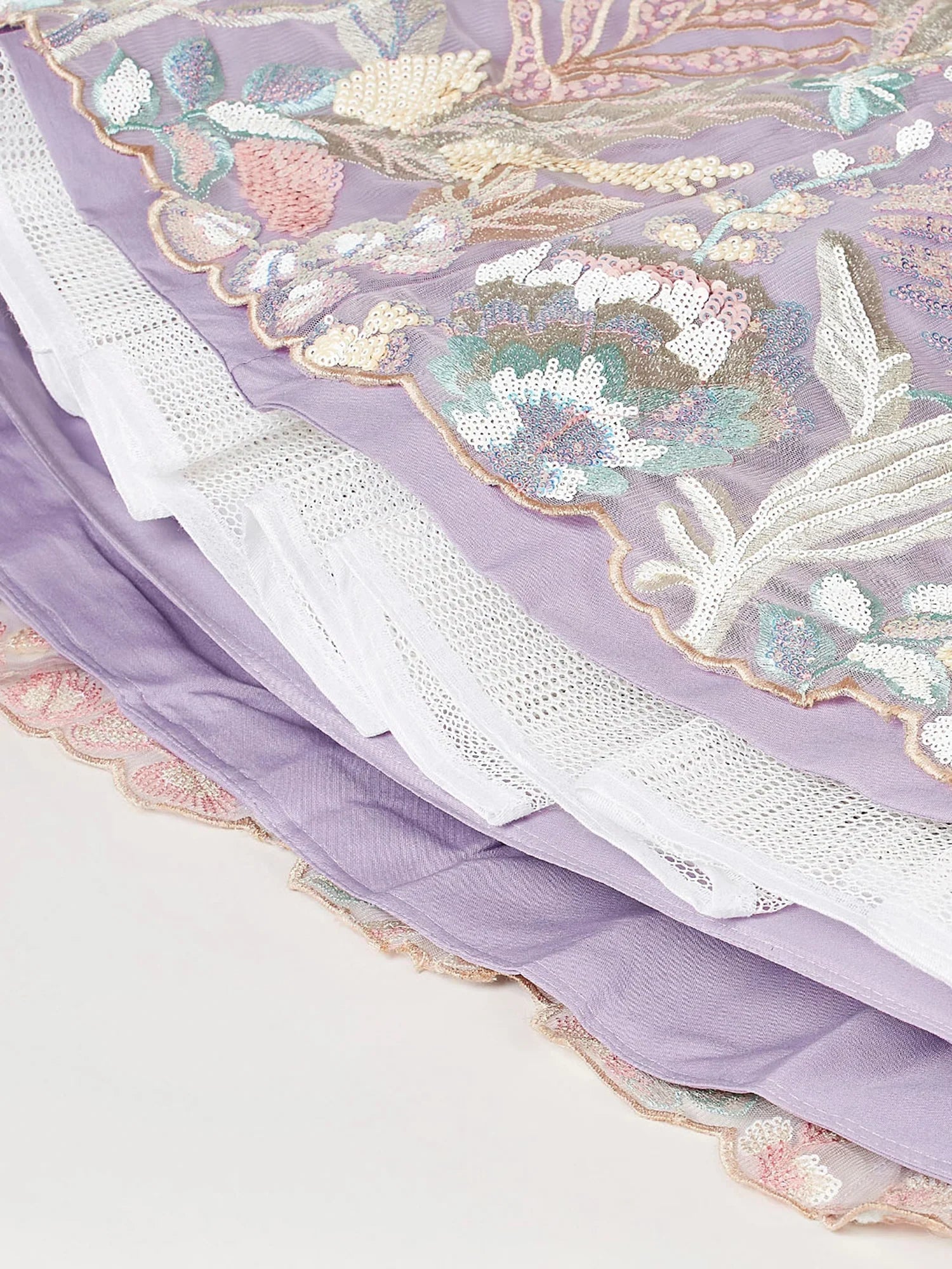 Beautiful Lavender Sequins Net Bridesmaid Lehenga Choli With Dupatta - Zeel Clothing