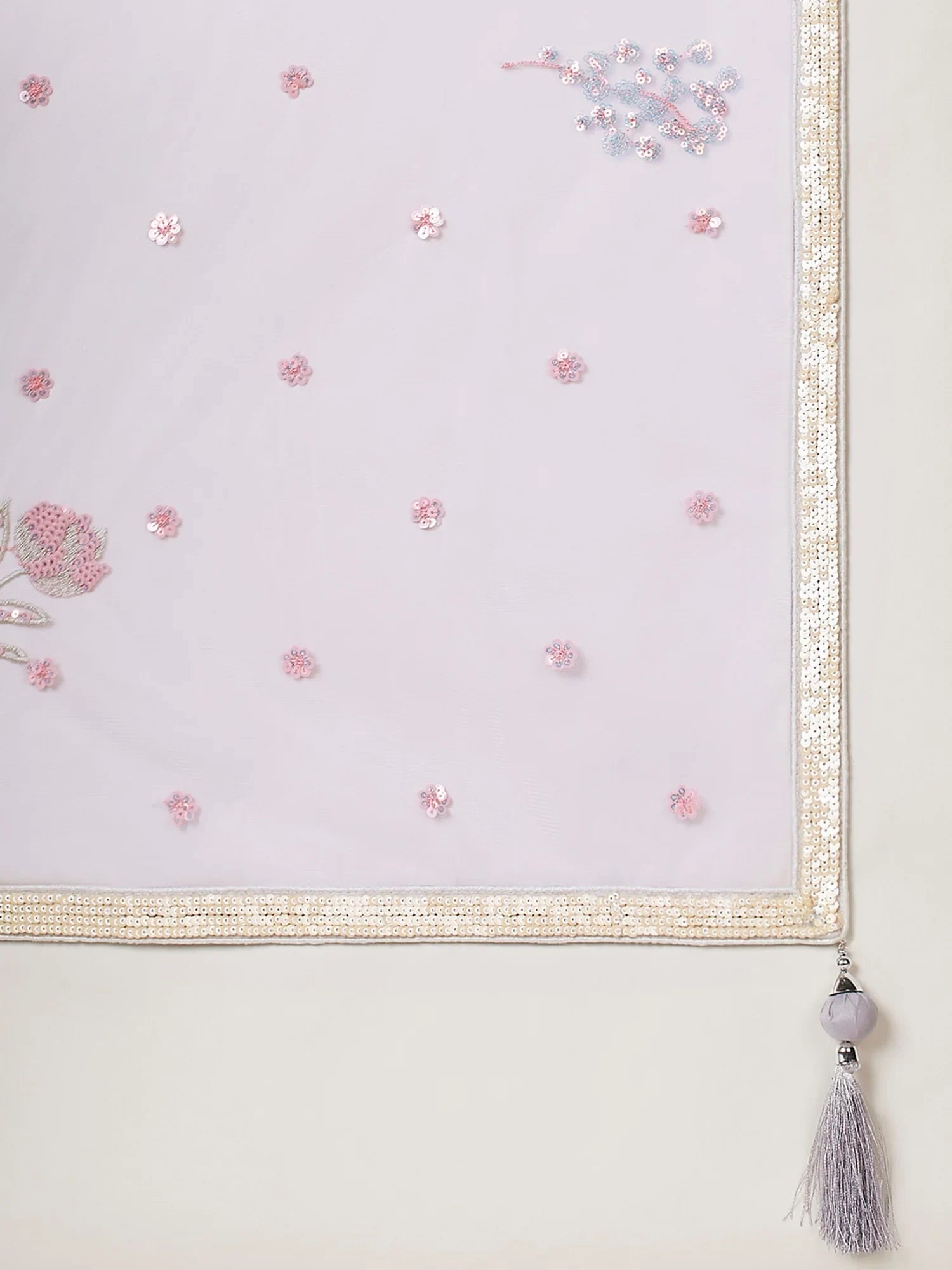 Beautiful Lavender Sequins Net Bridesmaid Lehenga Choli With Dupatta - Zeel Clothing