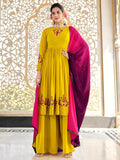 Beautiful Lemon Green Sequins Georgette Festival Wear Salwar Kameez - Zeel Clothing