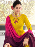 Beautiful Lemon Green Sequins Georgette Festival Wear Salwar Kameez - Zeel Clothing