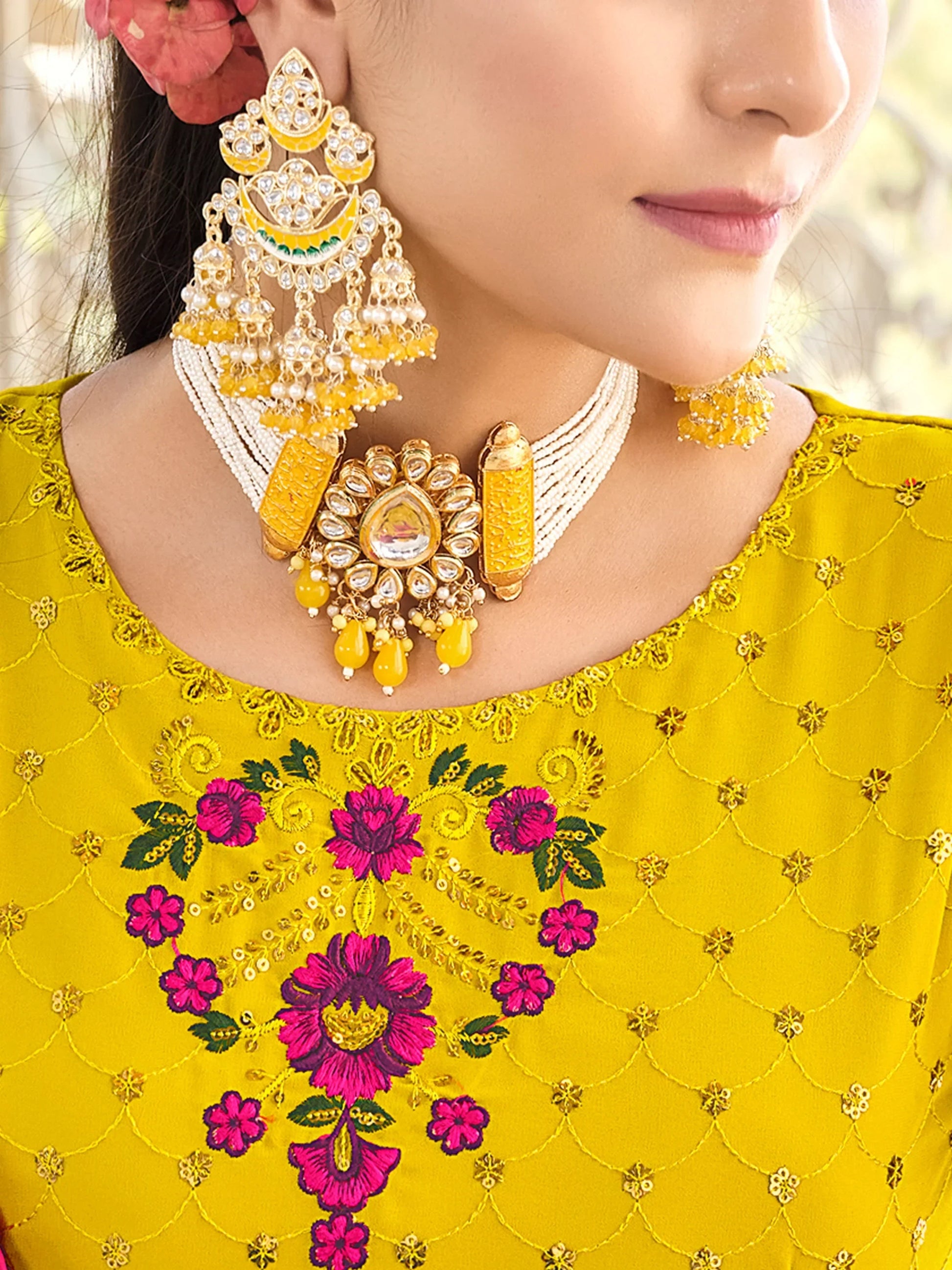 Beautiful Lemon Green Sequins Georgette Festival Wear Salwar Kameez - Zeel Clothing