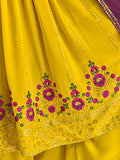 Beautiful Lemon Green Sequins Georgette Festival Wear Salwar Kameez - Zeel Clothing