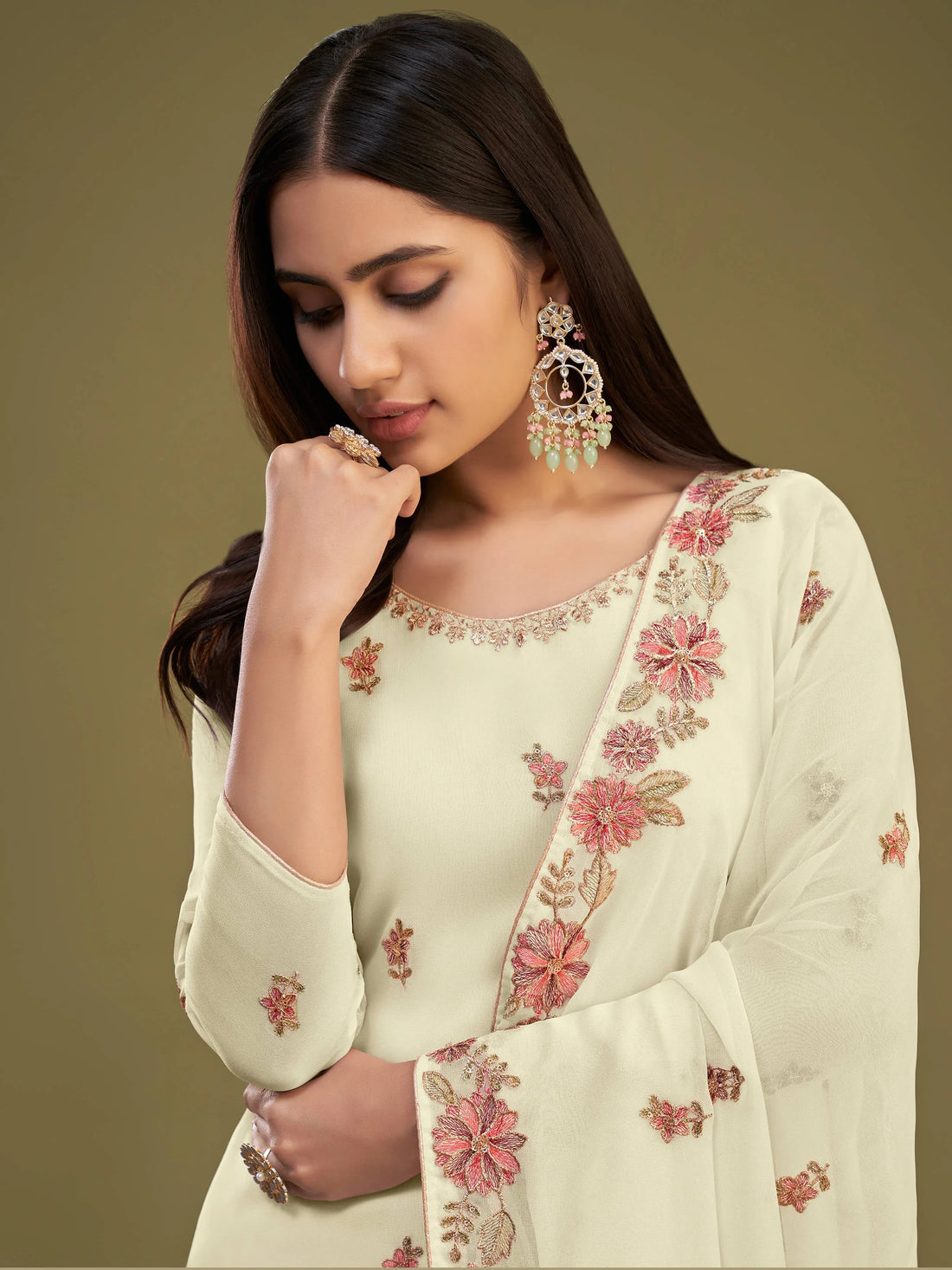 Beautiful Lemon Yellow Embroidered Georgette Party Wear Sharara Suit - Zeel Clothing