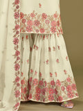 Beautiful Lemon Yellow Embroidered Georgette Party Wear Sharara Suit - Zeel Clothing