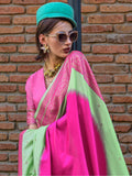 Beautiful Light Green Zari Weaving Silk Traditional Saree With Blouse - Zeel Clothing