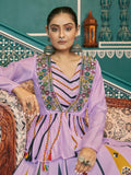 Beautiful Light Purple Printed Silk Navratri Lehenga Choli With Jacket - Zeel Clothing