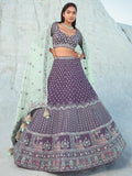 Beautiful Light Purple Sequins Georgette Lehenga Choli With Dupatta - Zeel Clothing