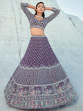 Beautiful Light Purple Sequins Georgette Lehenga Choli With Dupatta - Zeel Clothing