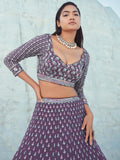 Beautiful Light Purple Sequins Georgette Lehenga Choli With Dupatta - Zeel Clothing