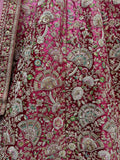 Beautiful Magenta Embroidered Velvet Bridesmaid Lehenga Choli - Zeel Clothing