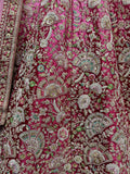 Beautiful Magenta Embroidered Velvet Bridesmaid Lehenga Choli - Zeel Clothing