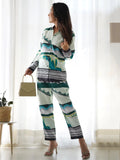 Beautiful Multi-Color Digital Printed Satin Event Wear Co-Ord Set