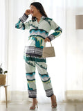 Beautiful Multi-Color Digital Printed Satin Event Wear Co-Ord Set