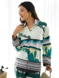 Beautiful Multi-Color Digital Printed Satin Event Wear Co-Ord Set
