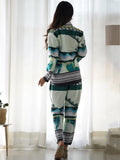Beautiful Multi-Color Digital Printed Satin Event Wear Co-Ord Set