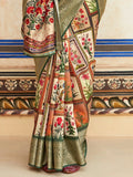 Beautiful Multi-Color Digital Printed Silk Saree With Blouse - Zeel Clothing