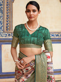 Beautiful Multi-Color Digital Printed Silk Saree With Blouse - Zeel Clothing