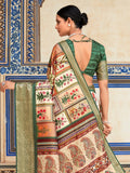 Beautiful Multi-Color Digital Printed Silk Saree With Blouse - Zeel Clothing