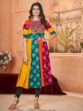 Beautiful Multi-Color Embroidered Rayon Navratri Wear Kurti - Zeel Clothing