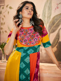Beautiful Multi-Color Embroidered Rayon Navratri Wear Kurti - Zeel Clothing