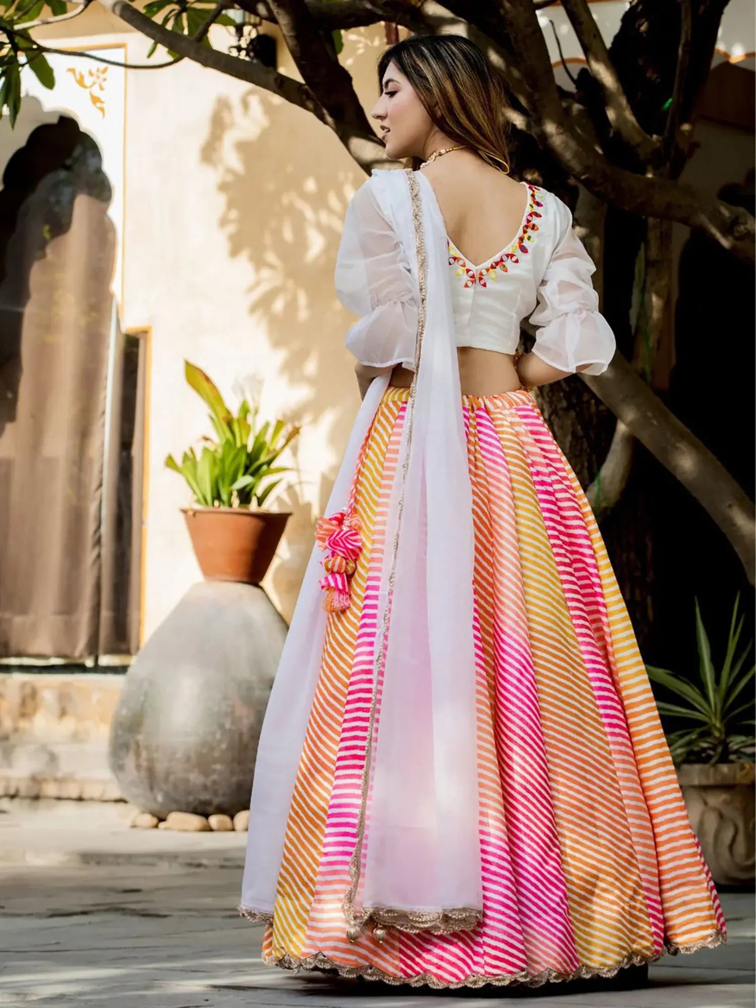 Beautiful Multi-color Leheriya Printed Silk Function Wear Lehenga Choli - Zeel Clothing