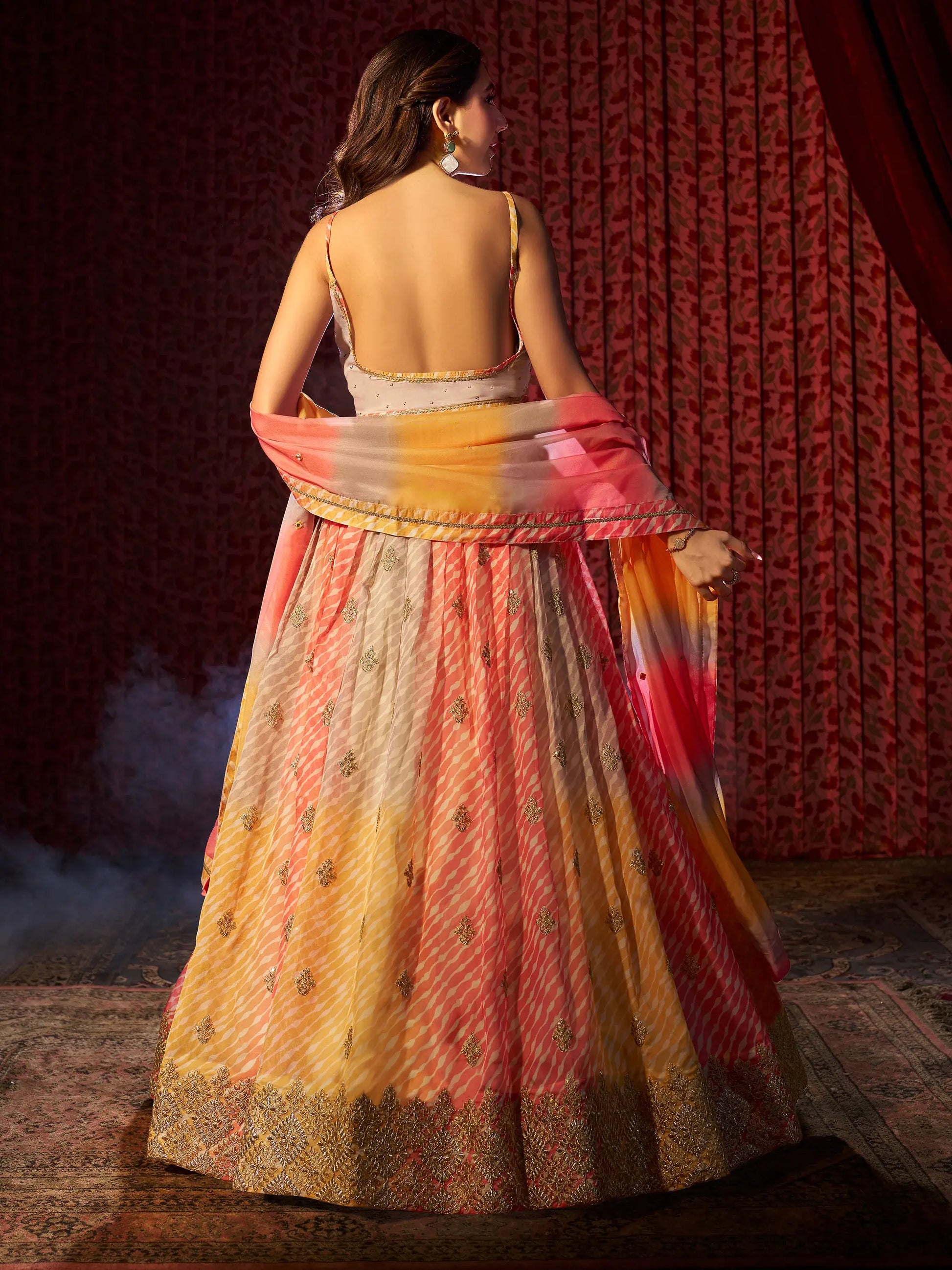 Beautiful Multi-Color Printed Organza Engagement Wear Lehenga Choli - Zeel Clothing