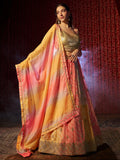 Beautiful Multi-Color Printed Organza Engagement Wear Lehenga Choli - Zeel Clothing