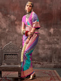 Beautiful Multi Color Zari Weaving Silk Event Wear Saree With Blouse - Zeel Clothing