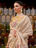 Beautiful Off-White Printed Silk Traditional Saree With Blouse - Zeel Clothing
