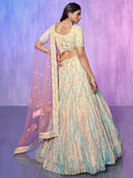 Beautiful Off-White Sequins Organza Lehenga Choli With Dupatta - Zeel Clothing