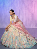 Beautiful Off-White Sequins Organza Lehenga Choli With Dupatta - Zeel Clothing