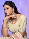 Beautiful Off-White Sequins Organza Lehenga Choli With Dupatta - Zeel Clothing