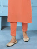 Beautiful Orange Thread Work Rinkal Cotton Summer Special Pant Suit - Zeel Clothing