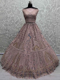 Beautiful Peach Sequins Net Engagement Wear Lehenga Choli - Zeel Clothing