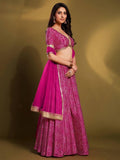 Beautiful Pink bandhani Printed Crepe Traditional Lehenga Choli With Blouse - Zeel Clothing