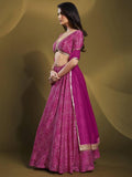 Beautiful Pink bandhani Printed Crepe Traditional Lehenga Choli With Blouse - Zeel Clothing