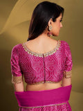 Beautiful Pink bandhani Printed Crepe Traditional Lehenga Choli With Blouse - Zeel Clothing