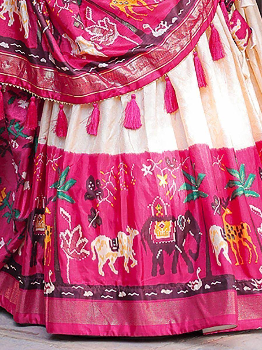 Beautiful Pink Digital Printed Dola Silk Festival Wear Lehenga Choli - Zeel Clothing