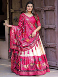 Beautiful Pink Digital Printed Dola Silk Festival Wear Lehenga Choli - Zeel Clothing