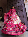 Beautiful Pink Digital Printed Dola Silk Festival Wear Lehenga Choli - Zeel Clothing