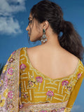 Beautiful Pink Lace Work Brasso Event Wear Saree With Blouse - Zeel Clothing